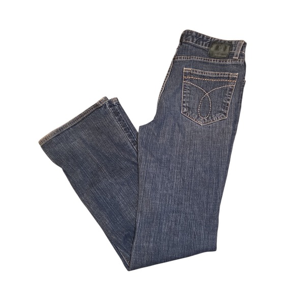 Calvin Klein Jeans Denim - Calvin Klein‎ Jeans Womens Size 8 Dark Wash Flare Leg Stretch Denim Blue Jeans